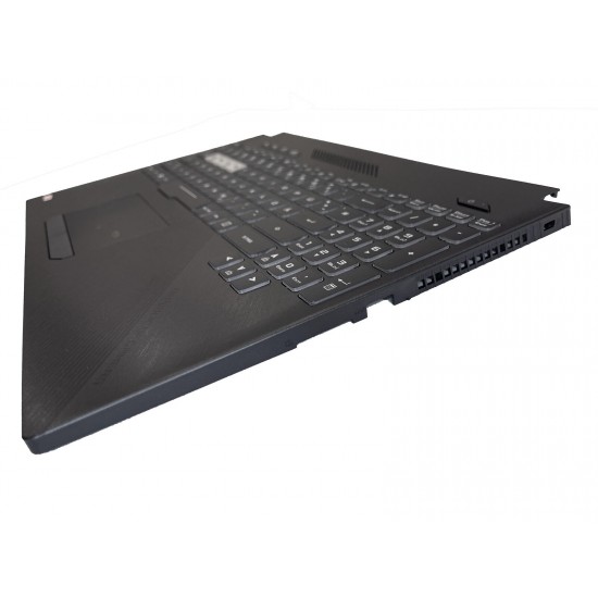 Carcasa superioara cu tastatura palmrest Laptop Gaming, Asus, ROG Strix SCAR II GL504GM, GL504GS, GL504GV, GL504GW, 90NR00L1-R31GE0, iluminata, RGB, layout DE (germana) Carcasa Laptop