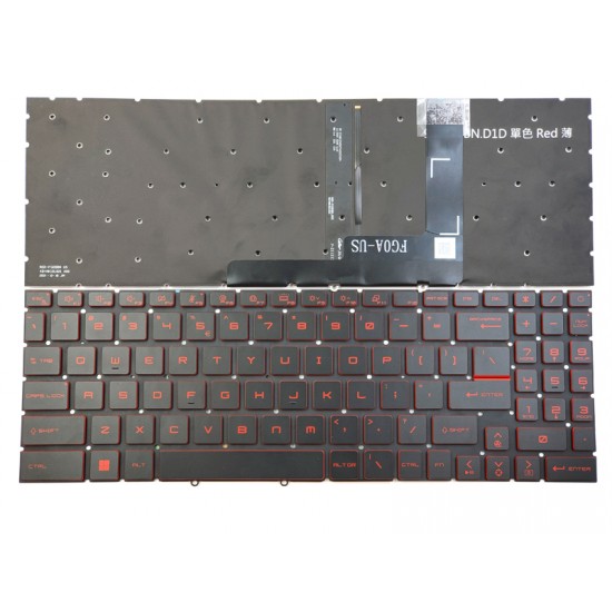 Tastatura Laptop Gaming, MSI, Crosshair 15 A11UDK, A11UCK, iluminata, rosie, layout US