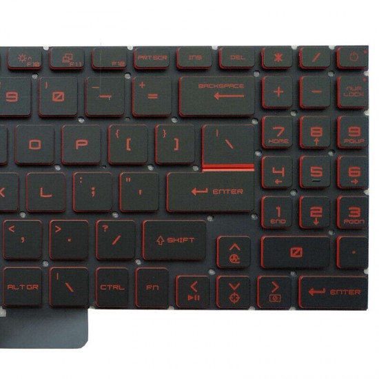 Tastatura Laptop Gaming, MSI, Crosshair 15 A11UDK, A11UCK, iluminata, rosie, layout US