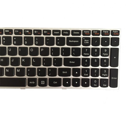 Tastatura Laptop, Lenovo, IdeaPad G50-70, G50-70AT, G50-70M, G50-75, G50-80, Z50-70, Z50-75, Z51-70, B50-70, B50-80, B70-80, M50-70, M50-80, G70-70, Z70-75, Z50-80, iluminata, argintie Tastaturi noi