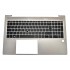 Carcasa superioara cu tastatura palmrest Laptop, HP, ProBook 850 G7, 850 G8, M07492-031, iluminata, argintie, layout UK
