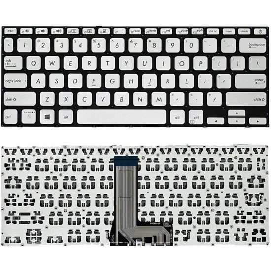 Tastatura Laptop, Asus, VivoBook 14 X409, X409UJ, X409UA, X409DA, X409DL, X409FB, X409FA, X409FL, X409DJ, X409FJ, X409BA, X409MA, X409JP, X409JA, argintie, layout US Tastaturi noi