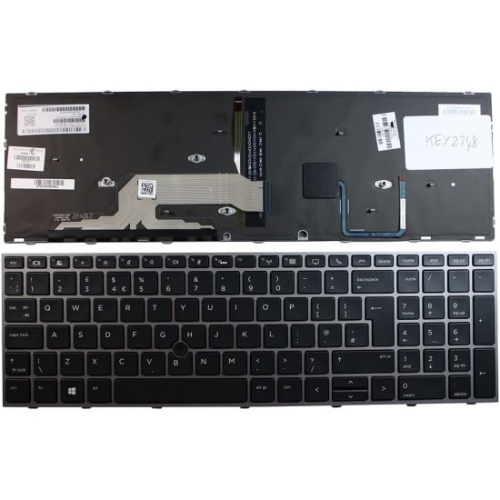 Tastatura Laptop, HP, Zbook 15 G5, L12765-032, L29635-032, iluminata, layout UK Tastaturi noi