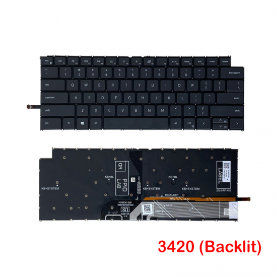 Tastatura Laptop 2in1, Dell, Inspiron 5410, 7415, 7420, 7425, (an 2021), iluminata, neagra, layout US Tastaturi noi