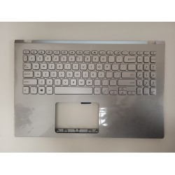 Carcasa superioara cu tastatura palmrest Laptop, Asus, VivoBook 15 X509FJ, 90NB0MZ1-R32US0, iluminata, argintie, layout US