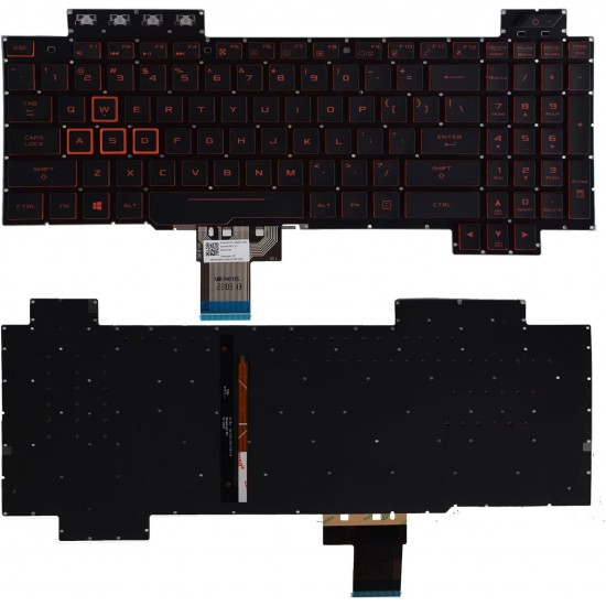 Tastatura Laptop Gaming, Asus, TUF FX505, FX505G, FX505DD, FX505DT, FX505DY, FX505GD, FX505GE, FX505GT, FX505DV, iluminata, rosie, layout US