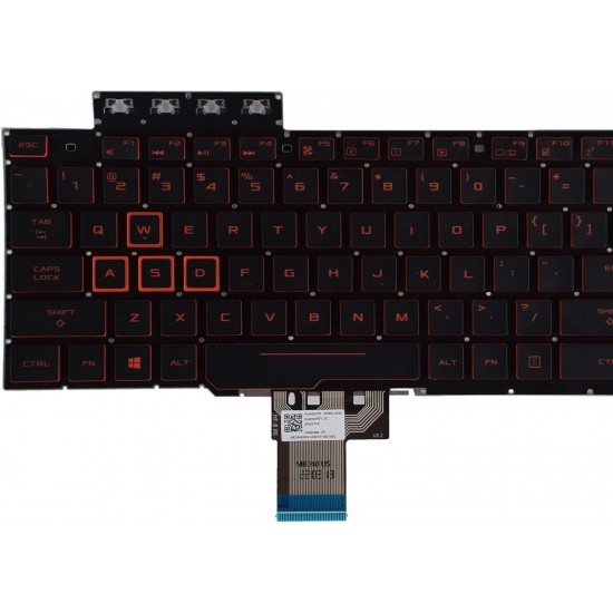 Tastatura Laptop Gaming, Asus, TUF FX505, FX505G, FX505DD, FX505DT, FX505DY, FX505GD, FX505GE, FX505GT, FX505DV, iluminata, rosie, layout US