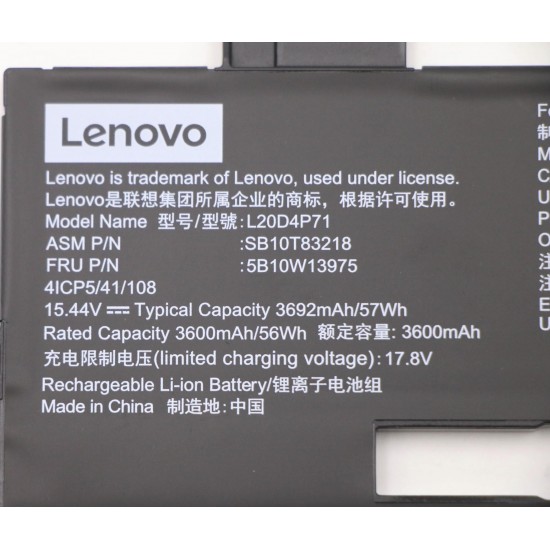 Baterie Laptop, Lenovo, ThinkPad X1 Carbon 9th Gen Type 20XW, 20XX, 4ICP5/41/108, 15.44V, 3600mAh, 57Wh