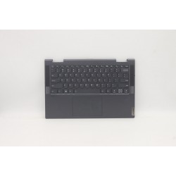 Carcasa superioara cu tastatura palmrest Laptop, Lenovo, Yoga 7-14ITL5 Type 82BH, 82LW, 5CB1A16224, AM1RW000100, Slate Grey, iluminata, layout US 