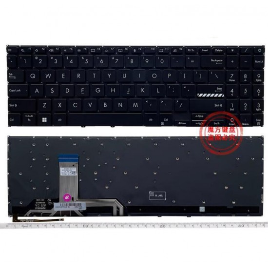 Tastatura Laptop, Asus, VivoBook 15 M1503Q, X1502ZA, X1502VA, M1502Z, M1502ZA, iluminata, layout US Tastaturi noi