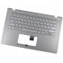 Carcasa superioara cu tastatura palmrest Laptop, Asus, VivoBook 14 X409, X409BA, X409DA, X409DJ, X409DL, X409FA, X409FB, iluminata, argintie, layout US