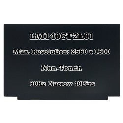 Display Laptop, Asus, ZenBook 14X UX5401, UX5401EA, UX5401ZA, 18010-14070600, LM140GF2L01, 14 inch, LED, Rezolutie 2560X1600, QHD, WQXGA, conector ingust, 60Hz, 40 pini