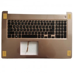 Carcasa superioara cu tastatura palmrest Laptop, Dell, Inspiron 17 5770, 5775, AP21D000750, 0XFR25, iluminata, aurie, layout US