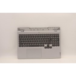 Carcasa superioara cu tastatura palmrest Laptop, Lenovo, Legion 5 15ARH7H Type 82RD, Cloud Grey, AM2DJ000D00, JY570, iluminata, layout US