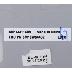 Carcasa superioara cu tastatura palmrest Laptop, Lenovo, Thinkpad E14 Type 20RA, 20RB, 5M10W64432, AP103000410, AP103000410SLH1, iluminata, argintie, layout UK