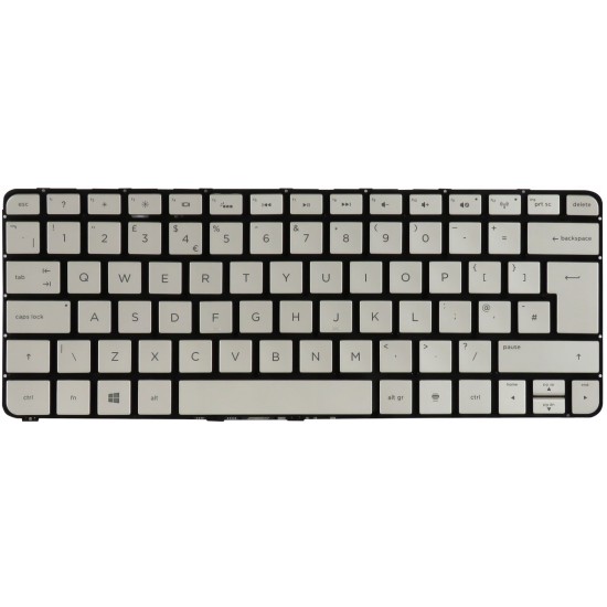 Tastatura Laptop, HP, Spectre 13-SMB, 13T-3000, 13-3000, 743897-031, iluminata, argintie, layout UK Tastaturi noi
