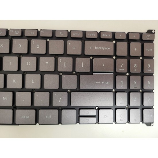 Tastatura Laptop, Acer, Extensa 15 EX215-55, S50-54, iluminata, gri, layout US Tastaturi noi