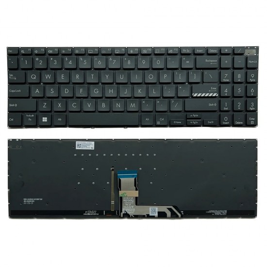 Tastatura Laptop, Asus, VivoBook Pro 15 0KNB0-562STA00, 0KNB0-562QUS00, 9Z.NJXBQ.001, 9Z.NJXBQ.203, NSK-UA32BQ01, NSK-UA32BQ03, AEXJDU01110, APIG0KNB0-562QUS00, iluminata, layout US Tastaturi noi