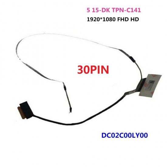 Cablu video LVDS Laptop, HP, Pavilion 15-DK, 15T-DK, TPN-C141, L56912-001, DC02C00LY00, FPC52_EDP_CAM_FHD_HD_30P, 30 pini Cablu video LVDS laptop