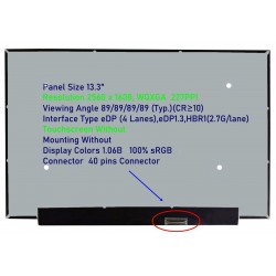 Display Laptop, Dell, Inspiron 5310, 0HT6PY, HT6PY, 0FN28X, LP133WQ1(SP)(D2), LP133WQ1-SPD2, M133NW4J R2, N133GCA-GQ1, 13.3 inch, QHD, 2560x1600, IPS, conector ingust, 40 pini  Display Laptop, Dell, Inspiron 5310, 0HT6PY, HT6PY, 0FN28X, LP133WQ1(SP)(D2), LP133WQ1-SPD2, M133NW4J R2, N133GCA-GQ1, 13.3 inch, QHD, 2560x1600, IPS, conector ingust, 40 pini