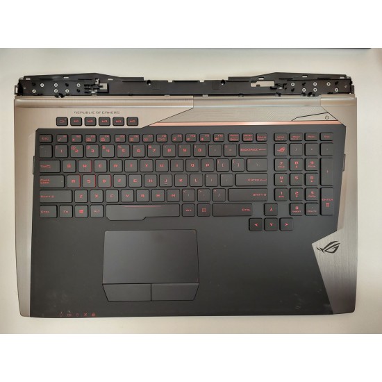 Carcasa superioara cu tastatura palmrest Laptop, Asus, ROG GX700V0, G701VI, G701VO, 90NB0CS1-R31US0, 13N0-SDA0221, 13NB09F0AP0221, 0KN0-SD1US11, 0KNB0-E61US00, iluminata, layout US Carcasa Laptop