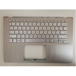 Carcasa superioara cu tastatura palmrest auriu Laptop, Asus, VivoBook S14 K430, A430F, A430FA, A430FN, 90NB0J55-R30291, X430UA-2F, iluminata, argintie, layout US