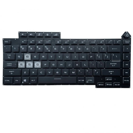 Tastatura Laptop Gaming, Asus, ROG Strix G15 GL543QE, PX513QC, iluminata, conector RGB 16 pini, layout US Tastaturi noi
