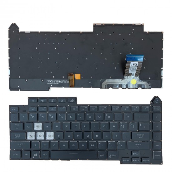 Tastatura Laptop Gaming, Asus, ROG Strix G15 G513QM, G513QC, G513QR, G513QY, G513QE, G513IC, G513IE, G513IH, G513IR, G513IM, G513RS, G513RC, G513RW, G513RX, G513RM, iluminata, conector RGB 16 pini, layout US Tastaturi noi
