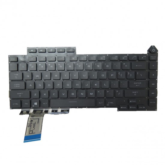 Tastatura Laptop Gaming, Asus, ROG Strix G15 G513QM, G513QC, G513QR, G513QY, G513QE, G513IC, G513IE, G513IH, G513IR, G513IM, G513RS, G513RC, G513RW, G513RX, G513RM, iluminata, conector RGB 16 pini, gri, layout US