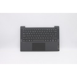 Carcasa superioara cu tastatura palmrest Laptop, Lenovo, IdeaPad 5-14ALC05 Type 82LM, 5CB0Y88872, AP37H000210, iluminata, gri, layout UK