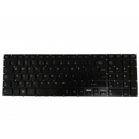 Tastatura Laptop, Toshiba, Satellite P50-A, P50T-A, P50-B, P50T-B, P55-B, P55-TB, P70-A, P70T-A, P75-A, P75T-A, 12X16GBJ930, 6037B0108105, iluminata, layout UK Tastaturi noi