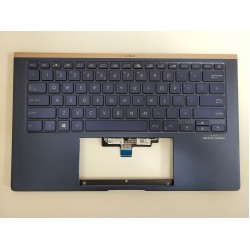 Carcasa superioara cu tastatura palmrest Laptop, Asus, ZenBook 14 90NB0MQ3-R31UI0, iluminata, royal blue, layout US