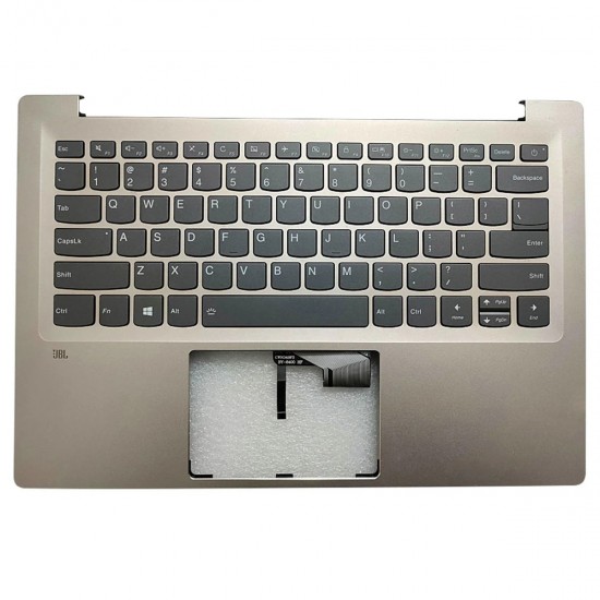 Carcasa superioara cu tastatura palmrest Laptop, Lenovo, IdeaPad 720S-14IKB Type 80XC, 81BD, 5CB0N79704, AM1YA000500, aurie, iluminata, layout US Carcasa Laptop