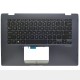 Carcasa superioara palmrest cu tastatura Laptop, Asus, VivoBook Flip 14 TP412F, TP412FA, TP412FAC, iluminata, albastra, layout US