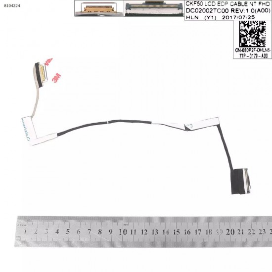 Cablu video LVDS Laptop Gaming, Dell, G5 5587, P72F, 080P2F, 80P2F, DC02002TC00, CKF50 LCD EDP Cable, 30 pini, non touch