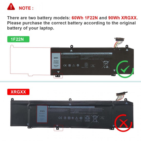 Baterie Laptop, Dell, G5 5590, 01F22N, 1F22N, 15.2V, 3750mAh, 60Wh