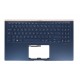 Carcasa superioara cu tastatura palmrest Laptop, Asus, ZenBook 15 UX533, UX533F, UX533FA, UX533FD, UX533FTC, UX533FN, 90NB0JX1-R31UI0, iluminata, albastra layout US