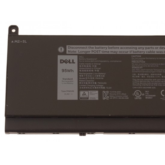 Baterie Laptop, Dell, Precision P44E, P93F, P44E001, P44E002, P93F001, P93F002, C903V, CR72X, 68ND3, 0CR72X, 068N03, 0447VR, 453-BBCQ, PKWVM, 11.4V, 7922mAh, 95Wh