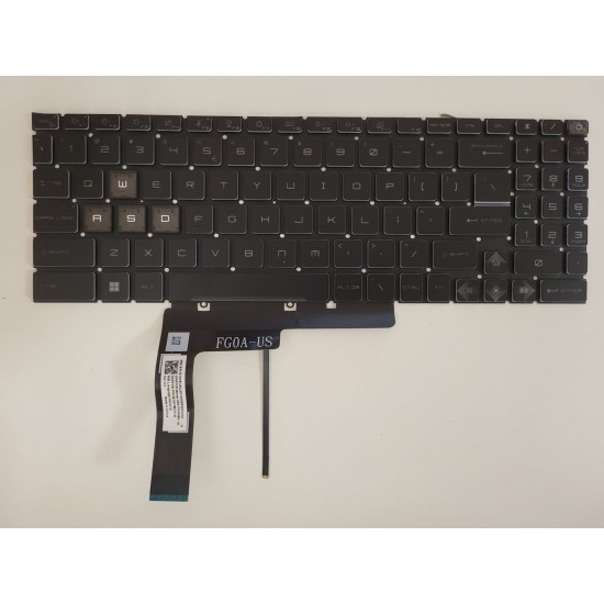 Tastatura Laptop Gaming, MSI, Katana 15 B12V, B12VGK, B12VFK, B12VEK, conector iluminare 6 pini, layout US