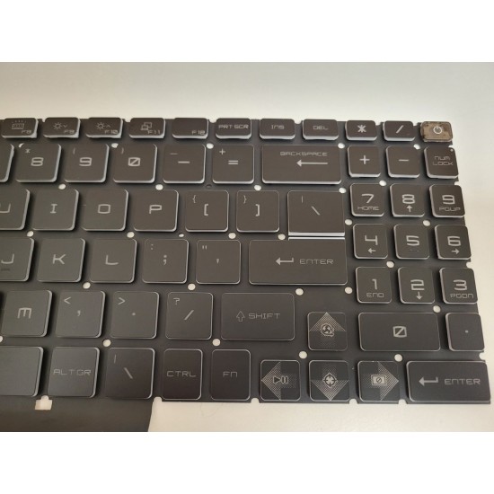 Tastatura Laptop Gaming, MSI, Katana 15 B13V, B13VEK, B13VFK, B13VFK-1264, B13VFK-263XRO, B13VFK-1437XPL, B13VGK, B13VGK-1664PH, B13VGK-1493XPL, 9S7-158571-1813, MS-1585, conector iluminare 6 pini, layout US