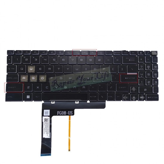 Tastatura Laptop Gaming, MSI, Sword 15 A11U, A11UD, A11UE, A11UG, A11SC, A12U, A12UC, A12UD, A12UE, A12UG, conector iluminare 6 pini, layout US