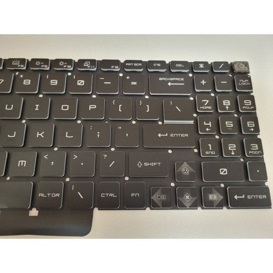 Tastatura Laptop Gaming, MSI, Katana 15 B13V, B13VEK, B13VFK, B13VFK-1264, B13VFK-263XRO, B13VFK-1437XPL, B13VGK, B13VGK-1664PH, B13VGK-1493XPL, 9S7-158571-1813, MS-1585, conector iluminare RGB 16 pini, layout US