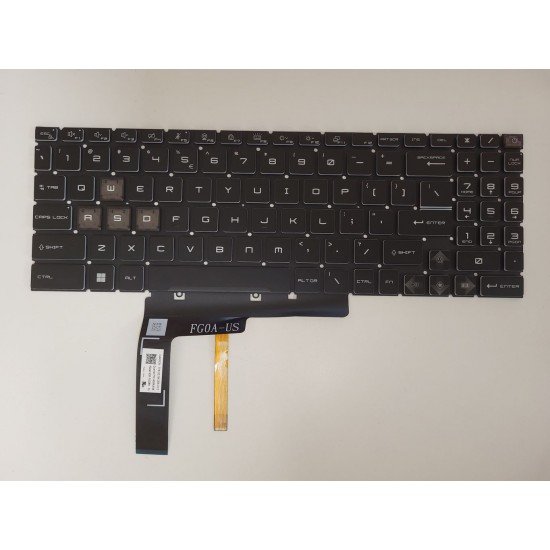 Tastatura Laptop Gaming, MSI, Pulse 15 B13VGK, B13VGK-1262US, B13VGK-1416UK, B13VGK-287US, B13VGK-1624AU, B13VGK-294UK, 9S7-158561-475, conector iluminare RGB 16 pini, layout US