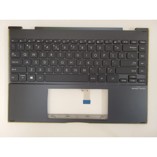 Carcasa superioara cu tastatura palmrest Laptop, Asus, ZenBook Flip 13 UX363, UX363E, UX363J, UX363JA, 13NB0QT2AM0601, 90NB0RZ2-R30US0, 90NB0QT1-R30UI0, 13NB0QT1AM0511, UX363JA-2G, iluminata, layout US