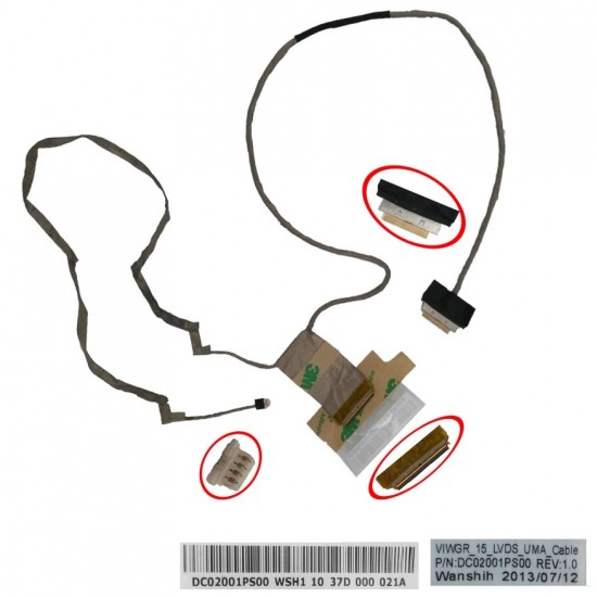 Cablu video LVDS Laptop, Lenovo, G500, G505, G510, 90202732, DC02001PS00, Intel Graphics UMA, VIWCK Lvds Cable