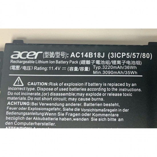 Baterie Laptop, Acer, Aspire 5 A515-41G, A515-51, A515-51G, 3ICP5/57/80, AC14B18J, 11.4V, 3220mAh, 36Wh Baterii Laptop