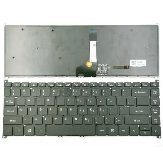 Tastatura Laptop, Acer, Swift 5 SF515-51, SF515-51T, N18P2, iluminata, neagra, layout US