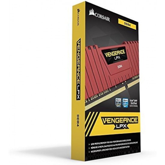 Memorie Desktop PC Corsair Vengeance LPX 16GB (2x8GB) DIMM, DDR4, 3000MHz, CL15, 1.35V, XMP 2.0, Red