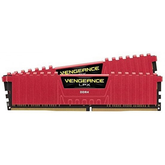 Memorie Desktop PC Corsair Vengeance LPX 16GB (2x8GB) DIMM, DDR4, 3000MHz, CL15, 1.35V, XMP 2.0, Red