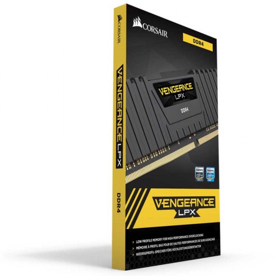 Memorie Desktop PC Corsair Vengeance LPX 16GB (2x8GB) DIMM, DDR4, 2666MHz, CL16, 1.2V, XMP 2.0, Black